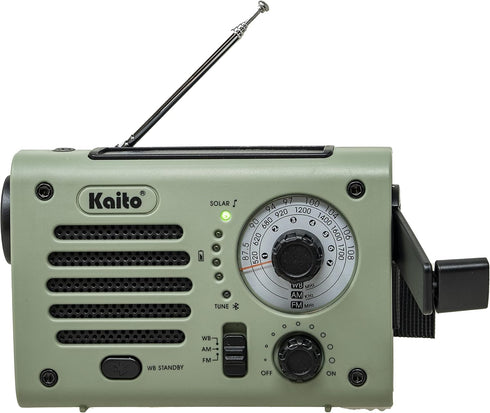 Kaito KA380 Emergency Radio & Portable Bluetooth Speaker – AM/FM NOAA Weather Radio Rechargeable with Solar Panel and Hand Crank...