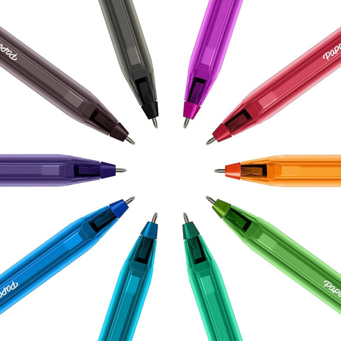 Paper Mate InkJoy 100ST Ballpoint Pens | Medium Point (1.0mm) | Fun Colours | 10 Count...