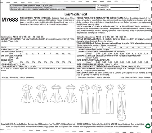 McCall's Patterns Miss Petite Dresses with Shoulder and Skirt Variations...
