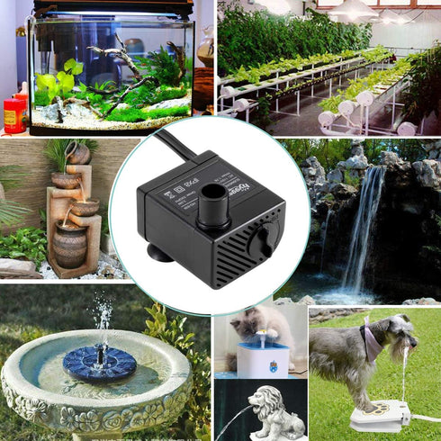 hygger Ultra Quiet 53GPH (200L/H, 3W) Submersible Mini Water Pump Comes with 2 Nozzles, for Aquariums, Fish Tank, Fountain, Hydroponics, Max Lift ...