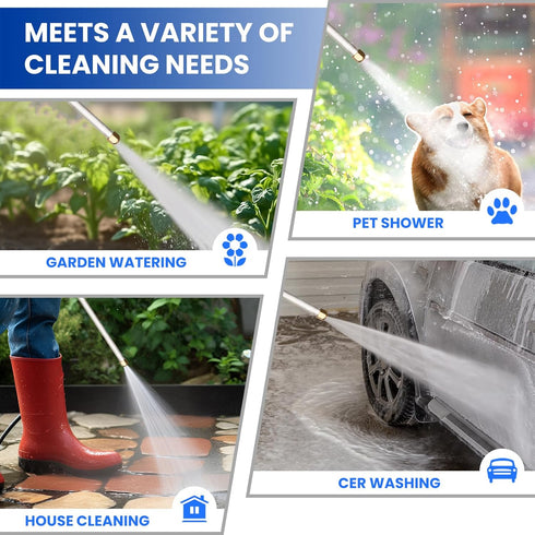 Hydro Jet Washer, 2-in-1 Hydro Jet Nozzle for Garden Hose?High Pressure Power Washer Wand with 2 Different Nozzles and Hose Quick Connectors for G...
