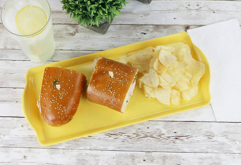 Calypso Basics Plastic Tidbit Melamine Sandwich Tray, Lemon...
