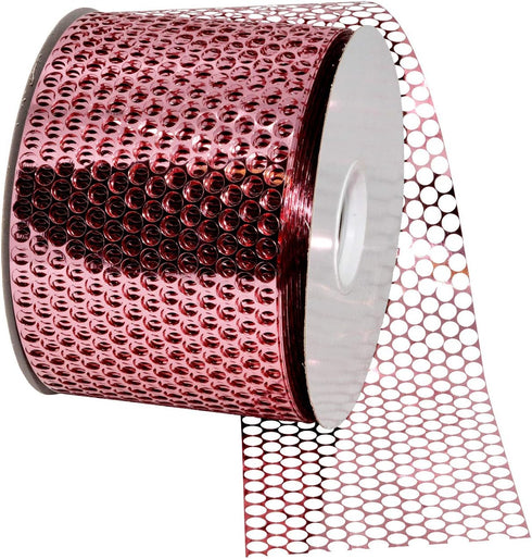 Morex Chicago Poly Honeycomb Ribbon, Polypropylene, 3.25 inch by 50 yards, Rose Pink...