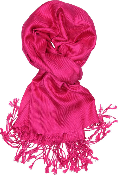 Achillea Large Soft Silky Pashmina Shawl Wrap Scarf in Solid Colors...