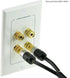 Mediabridge™ Speaker Wall Plate w/Binding Posts (2 Pair) - Free Low Voltage Metal Mounting Bracket (1-Gang) Binding Post 2-Piece Inset Wall Plate ...