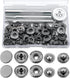 Luter 12 Sets 15mm Snap Buttons Fastener Kit No Sew Removable Metal Heavy Duty Snap Buttons with 4 Metal Install Tools for Denim Clothing Jeans Pa...