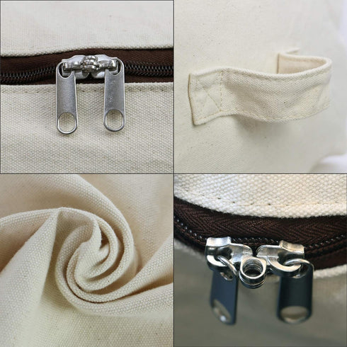 2PCS Canvas Storage Bag, 12OZ Thick Soft Breathable Closet Organizer for Beddings, Comforters, Pillows, Blankets, Clothes, 25.6×18.5×8.7inch, Beig...