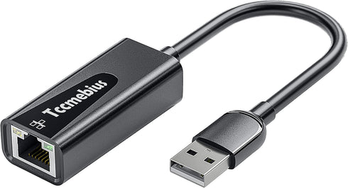 USB Ethernet Adapter, USB 2.0 to 10/100 Ethernet LAN Network Wired Adapter for MacBook, Surface Pro, Notebook PC, Compatible with Windows7/8/10, M...