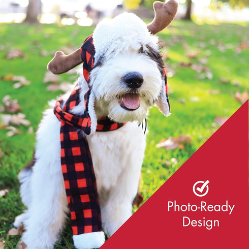 Huxley & Kent Pet Scarf | Buffalo Check (Large) | Festive Christmas Holiday Accessory for Dogs/Cats | Holiday Pet Scarf Neckwear| Cute Fun Winter ...