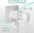 European to USA Plug Adapter, EU to US Plug Adapter, Europe to USA Travel Converter for Most of Europe EU Spain France Type C/E/F Plugs to US Powe...