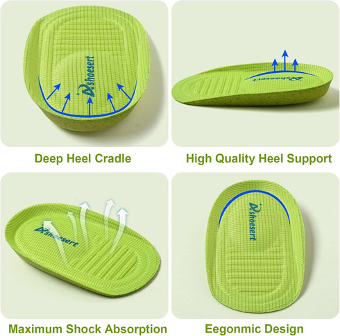 Ashoesert's Heel Cushions Cups for Heel Pain Relief, Heel Inserts for Heel Spurs, Plantar Fasciitis Relief, Achilles Tendonitis Shoe Insert, Provi...