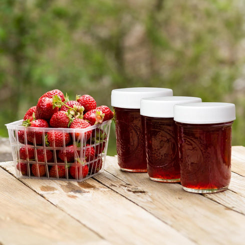 Cornucopia Brands Regular Mouth Plastic Mason Jar Lids, Unlined (24-Pack); Standard Size 70-450 White Plastic Caps for Mason Jars...