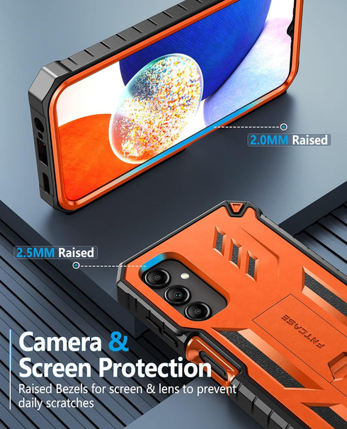 FNTCASE for Samsung Galaxy A14-5G Case: Dual-Layer Protective Textured Shockproof Rugged TPU Cover with Kickstand | Military Grade Drop Protection...