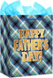 FaCraft Fathers Day Gift Bag - 13" Large Happy Fathers Day Gift Bag with Tissue Paper and Handle for Dad Stepdad Grandfather Husband First Time Da...