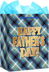 FaCraft Fathers Day Gift Bag - 13" Large Happy Fathers Day Gift Bag with Tissue Paper and Handle for Dad Stepdad Grandfather Husband First Time Da...