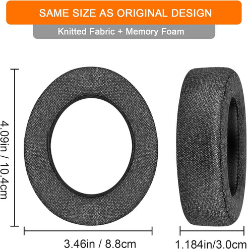 GVOEARS Replacement Ear Pads for Corsair HS70 Pro HS60 HS50, Durable Knitted Gaming Headset Noise Isolation Cushions (Grey)...