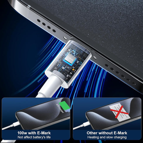 100W Fast USB C to USB C Cable 3ft 2Pack, USB C Charger Cable Fast Charging Type C Charging Cable for iPhone 15 Pro Max Plus MacBook Pro/2019/2018...