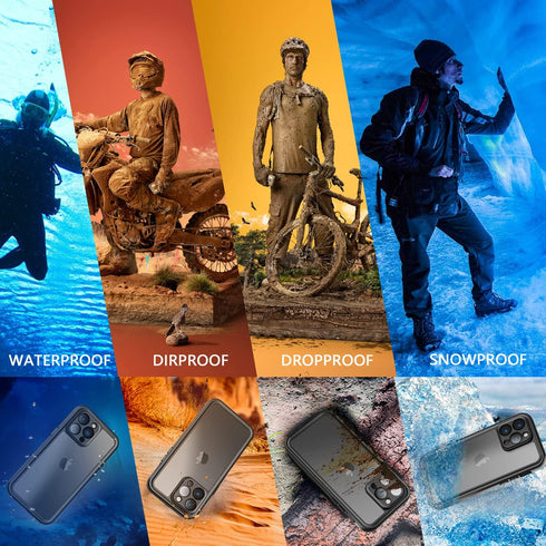 inkolelo Compatible with iPhone 14 Pro Waterproof Case, Built-in Screen Full-Body Protector with Floating Strap IP68 Waterproof Case for iPhone 14...