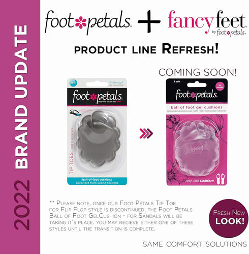 Foot Petals Ball of Foot Cushions, Long Lasting Pain Relief, Women's High Heel Insert 1 Pair, Gel-w/Toe Post, Medium...