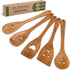 MFC 5-Piece Wooden Cooking Spoons - Kitchen Spatula Set from Natural Cherry Wood - Wooden Spoons for Cooking - Funny Utensil Set with Smiley Faces...