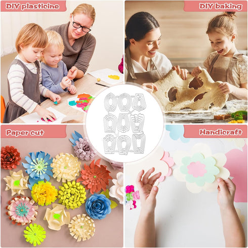 Healifty Cutting Dies Metal Stencil Template Mould for Album Scrapbooking Paper Card DIY Art Craft Decor (Nine Flowers Size S)...