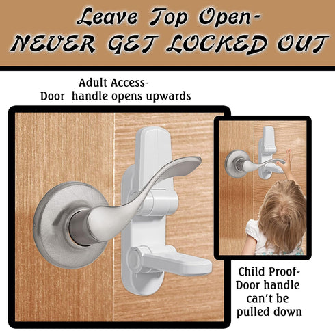 2 Pack - Door Lever Baby Safety Lock - Baby Proofing - Prevent Little Kids from Opening Doors with A Child Proof Door Handle Lock - 3M Adhesive - ...