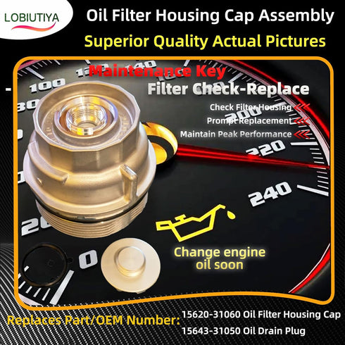 15620-31060 Oil Filter Housing Cap For Toyota 2007-2022 Camry 2010-2022 4Runner 2005-2022 Avalon Fj Cruiser RAV4 and Lexus RX330 Oil Filter Housin...