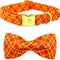 Elegant little tail Dog Collar, Fall Dog Collar Plaid Holiday Pet Collar Dog Halloween Dog Bow Collar Pet Durable Adjustable Girl Boy Dog Collar f...