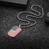 Rehoboth American USA Flag Dog Tag Pendant Necklace for Women Men 24" Chain Keep American Great on The Back...