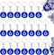 Chuangdi 20 Pieces Evil Eye Keychain Bulkturkish Blue Charms Pendants Crafting Glass Keychain with Keyring Hanging Ornament Jewelry Accessories Am...