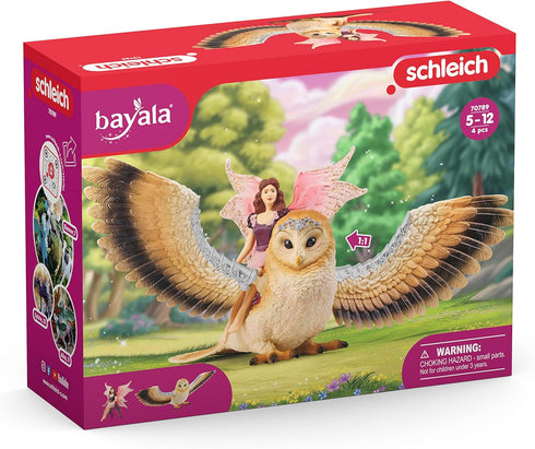 Schleich bayala Flying Fairy with Glam Owl Playset - Enchanting Magical Fairy and Pet Owl Figurine Playset, Imaginative Toy for Children Girls and...