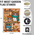Hello Fall Owls Small Decorative Garden Flag, Autumn Maple Leaves Farmhouse Seasonal Yard Lawn Outside Decor, Thanksgiving Burlap Outdoor Home Dec...