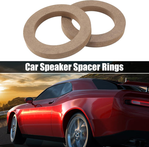 X AUTOHAUX 4 Pcs 4" Universal Wooden Car Speaker Subwoofer Mounting Spacer Rings Adapter Bracket Holder Plate...