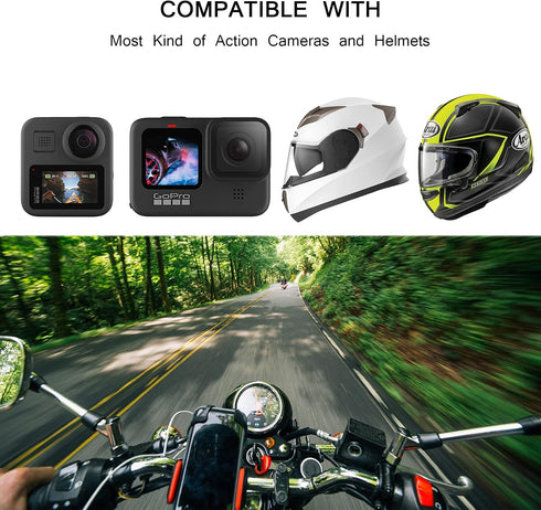 ChromLives Helmet Mount for Gopro, Updated Motorcycle Helmet Chin Strap Mount for Gopro Hero 11 10 9 8 7 6 5 4 3, Xiaomi Yi and More Action Camera...