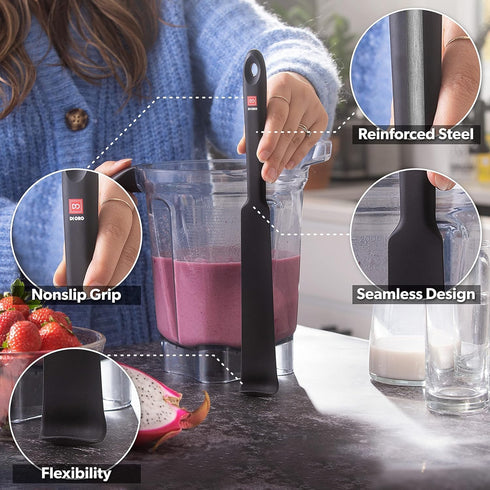 DI ORO Silicone Blender & Jar Spatulas - Rubber Spatulas Silicone Heat Resistant - Kitchen Spatulas Nonstick Cookware Safe - Silicone Utensil Set ...