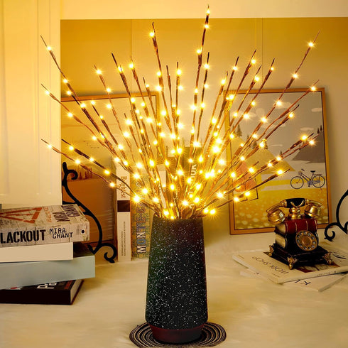 Lights Twig - 60 LED Waterproof & Battery Operated Branch Lights for Vases, Magical Light Up Twigs for Create Christmas Ambience and Lighting Up D...