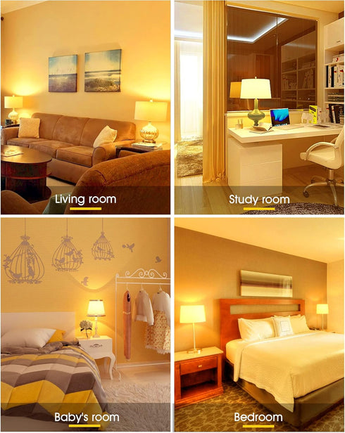 Yellow LED Bug Light Bulbs Outside, A19 LED Yellow Bug Bulb Outdoor 60W Equivalent, 9W Yellow Amber Bug Lights E26 Base Porch Lights, Non-Dimmable...