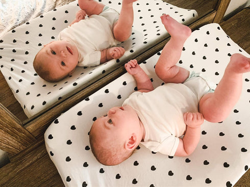 Changing Pad Cover – Premium Baby Changing Pad Covers 4 Pack – Boy or Girl Changing Pad Cover – Pure Cotton Machine Washable Pink and White Changi...