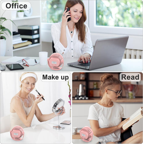 efluky USB Small Desk Fan, 3 Speeds USB Rechargeable Fan Built-in Battery, 360° Adjustment Portable Mini Fan Suitable for Home, Office and Travel,...