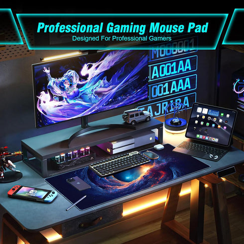 Large Gaming Mouse Pad, Technological Nebula Style Professional Gaming Mousepad, Non-Slip Waterproof Rubber Base Mouse Pad for Gaming & Office & H...