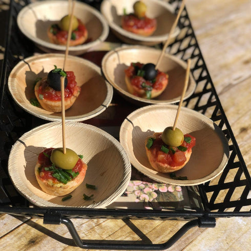 Raj Disposable Palm Leaf Bowls (25 Count, 4" Bowls) Strong Bowls Like Bamboo Party Bowls - Decorative Compostable Tableware for Lunch, Dinner, Bir...