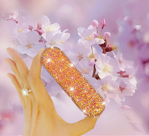 Portable Handheld Fan Rechargeable with Bling Diamond Glitter Sparkly Small Personal Mini Fan for Desk, Travel & Hand Use, Battery Operated for Br...