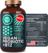 Vegan Probiotic Plus B12-22 Billion CFU Synbiotics Probiotics & Prebiotic for IBS, Digestive & Gut Health, Mood Support - B12 with FOS Pre Pro Pos...