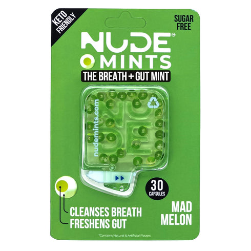 NUDE MINTS | Double Action Liquid Capsules | Mouth Watering Mint - Lasts 3X Longer - 3X Stronger - Extreme Bad Breath Solution for Adults - Sugar ...