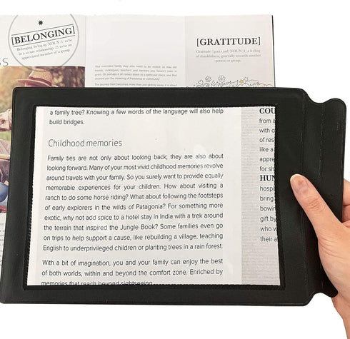 MAGDEPO 3X Large Fresnel Magnifying Lens Full Page Size with Frame & Card Size Magnifier for Reading Books, Maps, Newspapers, Instructions, Hobbie...