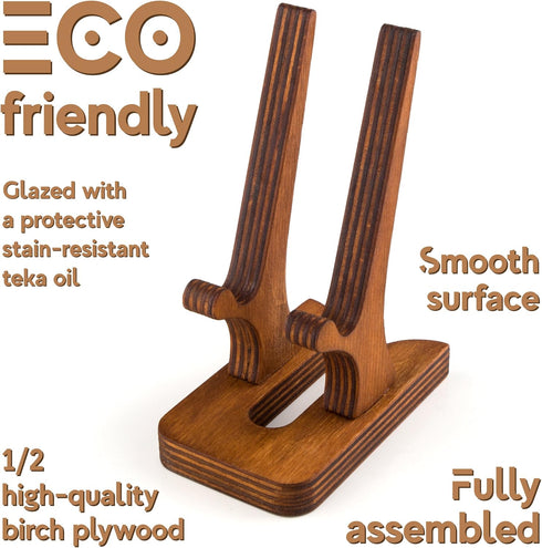Rostmary Wooden Cell Phone Holder Tablet Stand for Desktop – Ideal for iPhone, iPad, Samsung, Tablet PCs, eReaders, Artwork, Make-up Mirror, Photo...