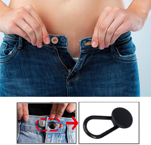 Strong Plastic Pants Button Extender Set 10 Packs Waist Extenders for Pant Waistband Stretcher for Men and Women’s Pants, Shorts, Skirts...