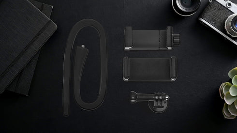 Flexible Smartphone Holder Stand - Wrap Around - 2X Phone Clip, 1x Action Camera Mount Compatible with iPhones, Android, GoPro, Arlo Baby Monitor ...