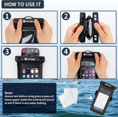 Waterproof Cell Phone Pouch Floating, Waterproof Float Phone Case Underwater Dry Bag with Neck Lanyard and Armband Compatible for iPhone Samsung G...