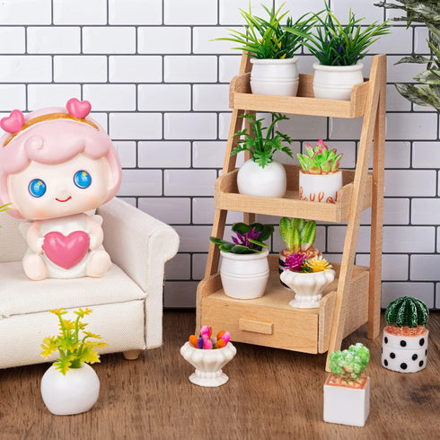 26Pcs Miniature Potted Plants, Mini Artificial Plants, 1:12 Scale Doll House Accessories, Suitable for Dollhouse Decoration, Christmas Birthday Gi...